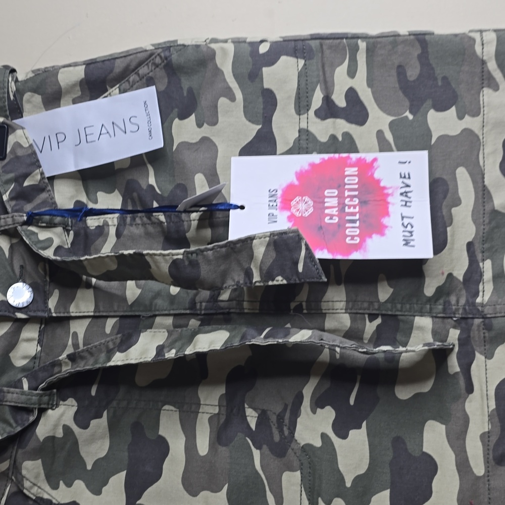 Camouflage Mini Belted Skirt VIP JEANS Large - Picture 2 of 7